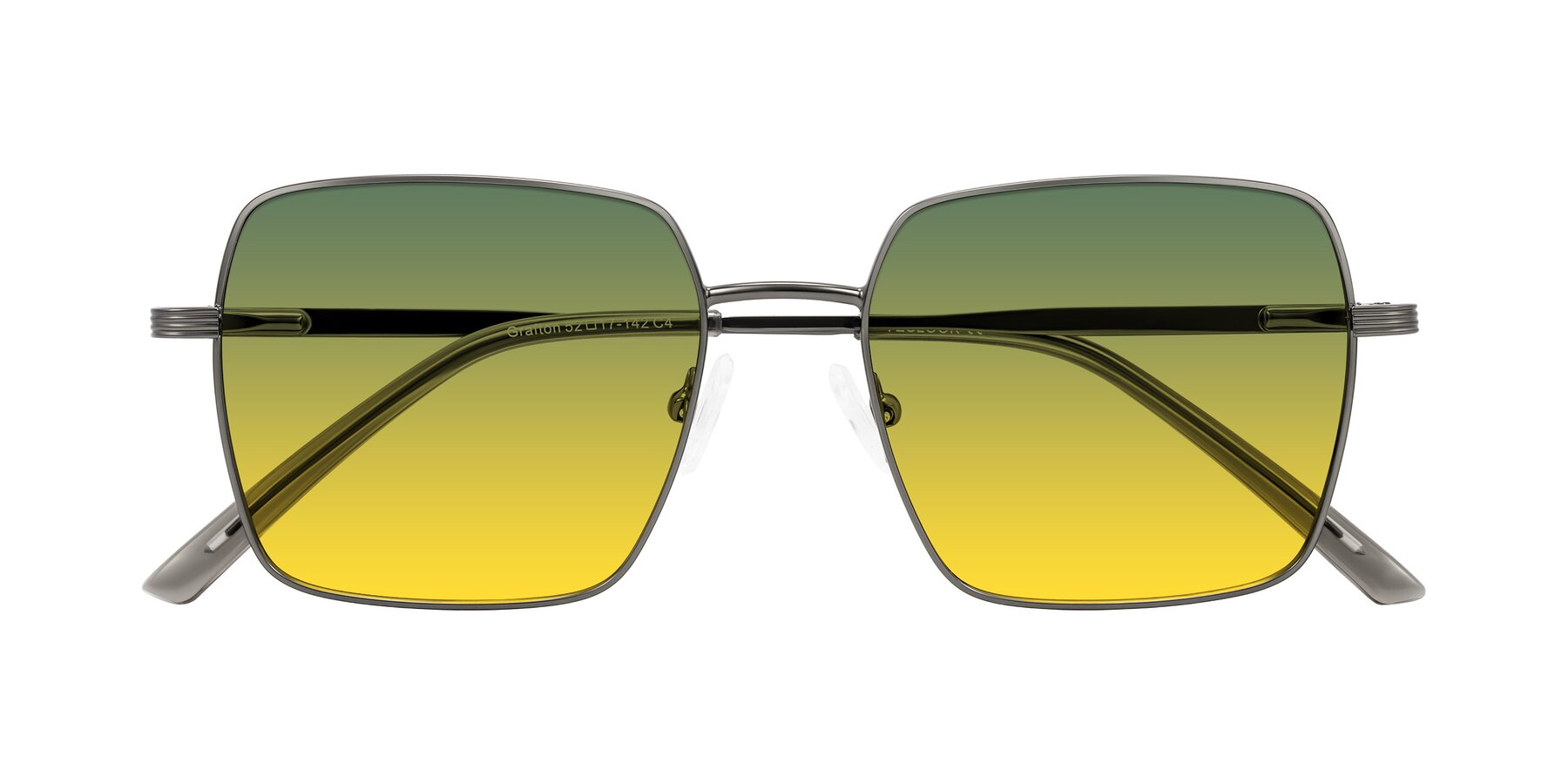 Folded Front of Grafton in Gunmetal with Green / Yellow Gradient Lenses