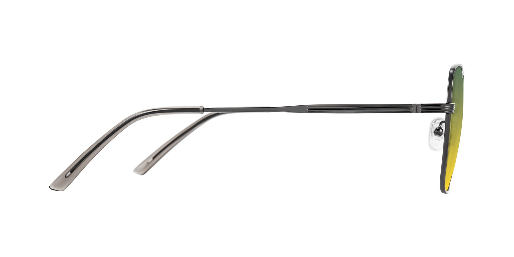 Side of Grafton in Gunmetal with Green / Yellow Gradient Lenses