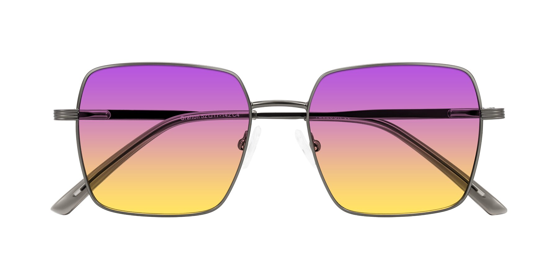 Folded Front of Grafton in Gunmetal with Purple / Yellow Gradient Lenses