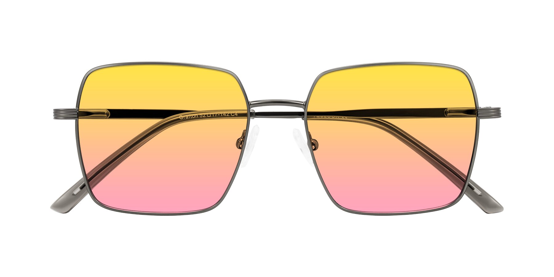 Folded Front of Grafton in Gunmetal with Yellow / Pink Gradient Lenses