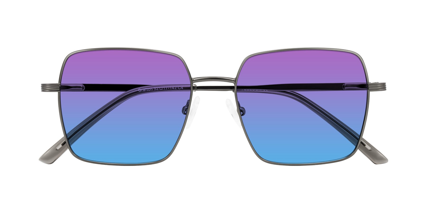 Folded Front of Grafton in Gunmetal with Purple / Blue Gradient Lenses