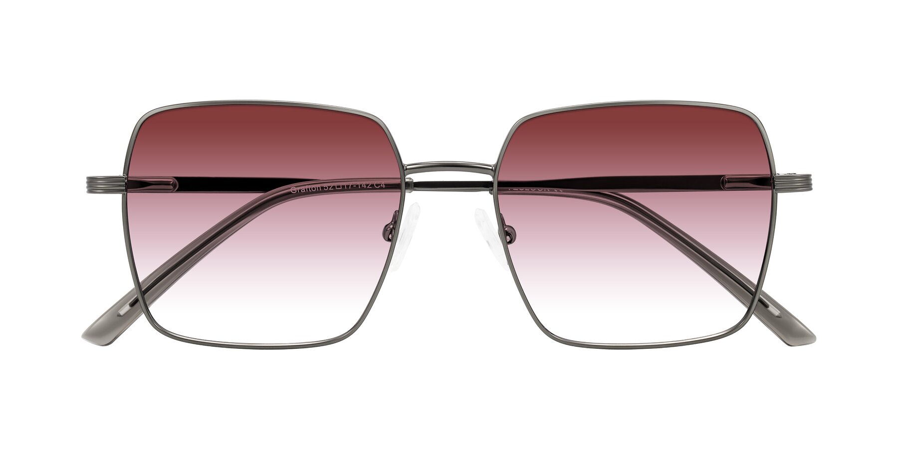 Folded Front of Grafton in Gunmetal with Garnet Gradient Lenses