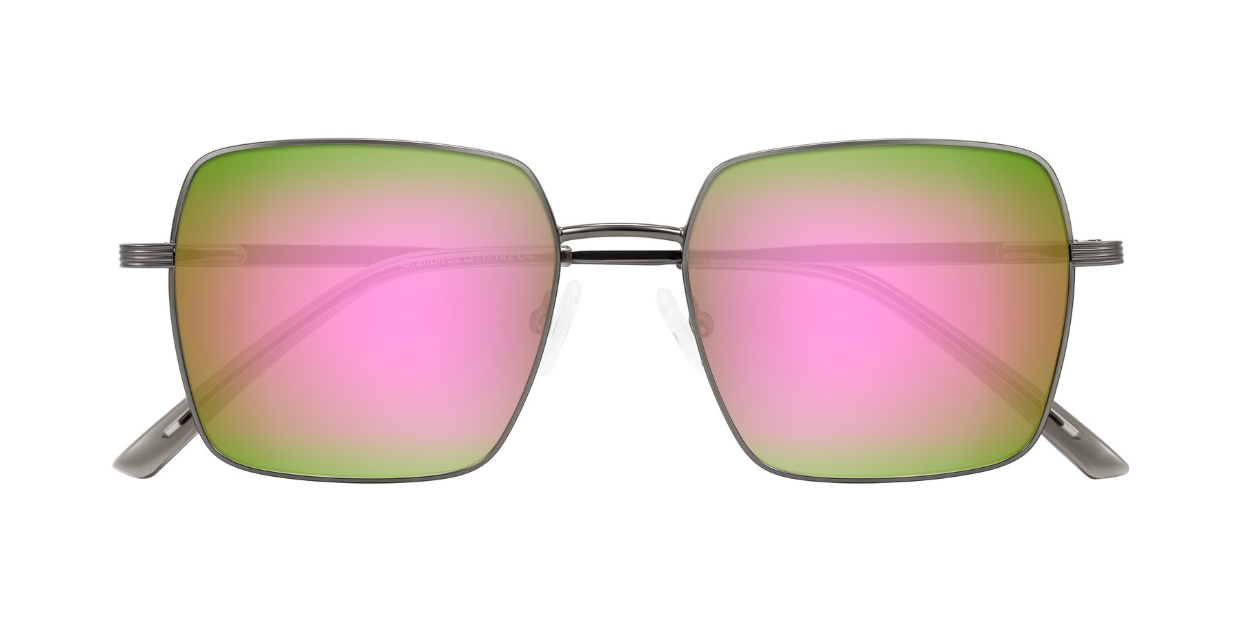 Folded Front of Grafton in Gunmetal with Pink Mirrored Lenses