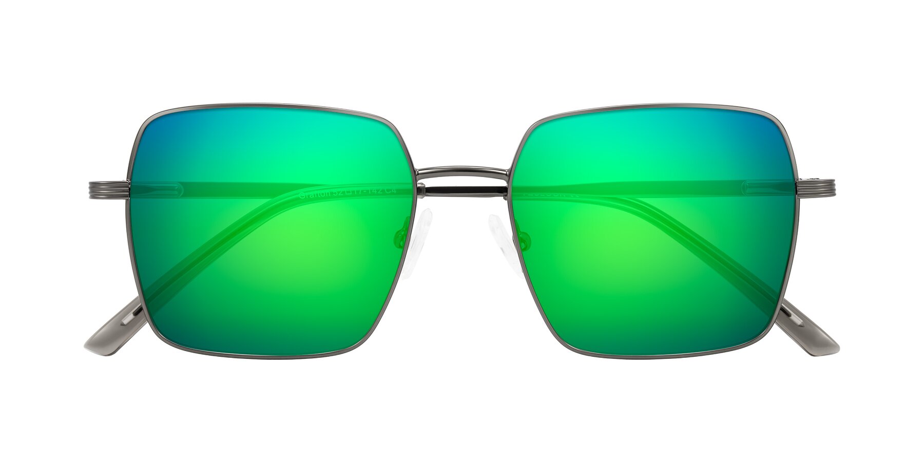 Folded Front of Grafton in Gunmetal with Green Mirrored Lenses