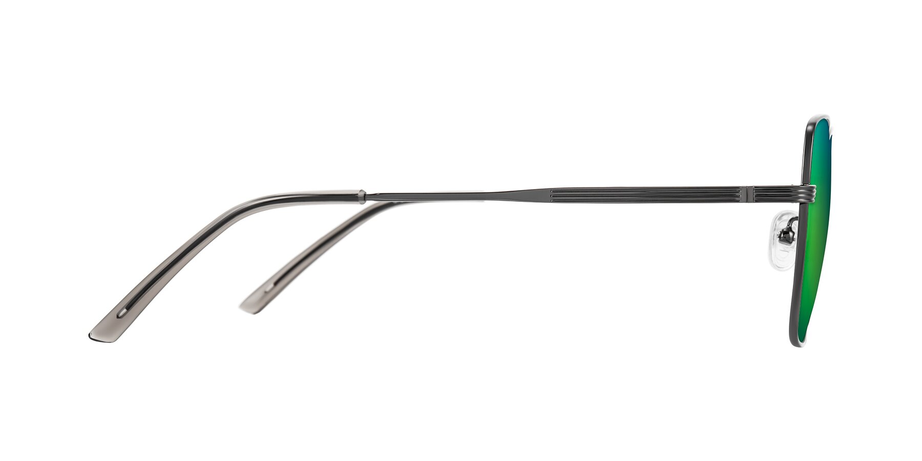 Side of Grafton in Gunmetal with Green Mirrored Lenses