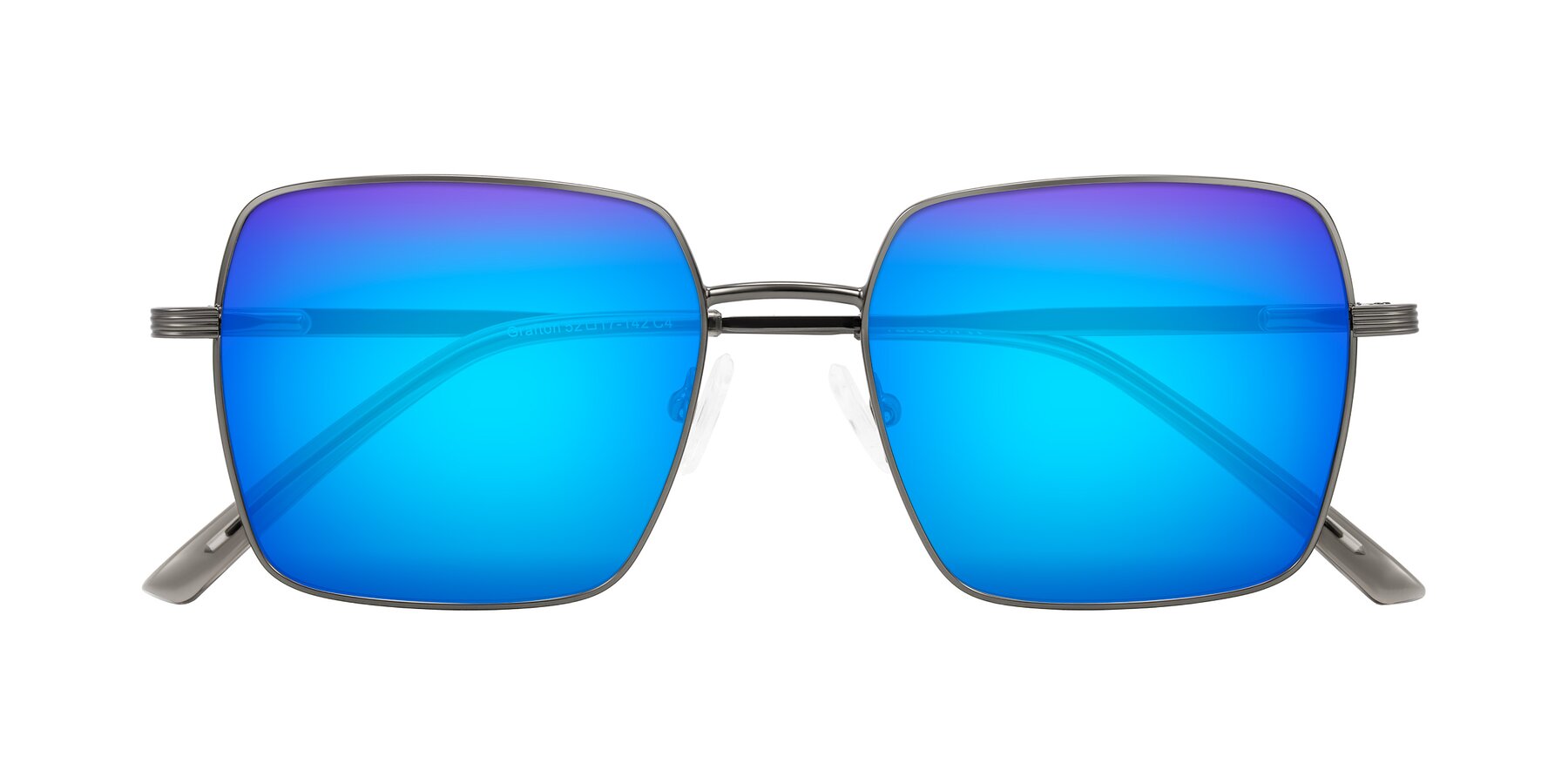 Folded Front of Grafton in Gunmetal with Blue Mirrored Lenses
