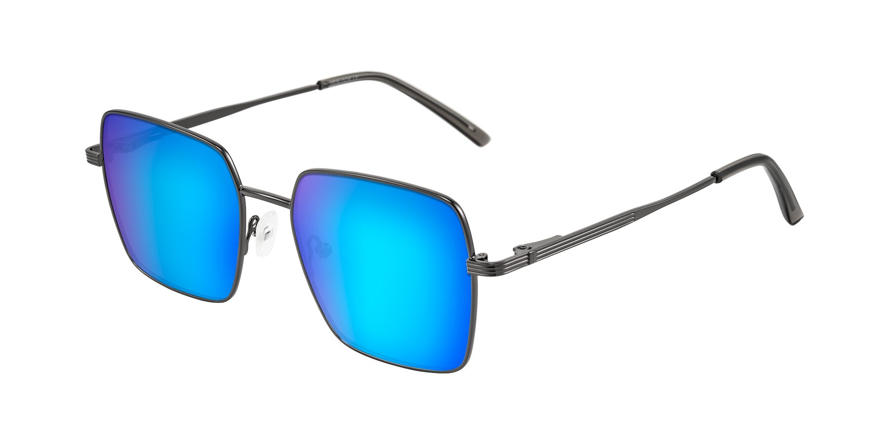 Angle of Grafton in Gunmetal with Blue Mirrored Lenses