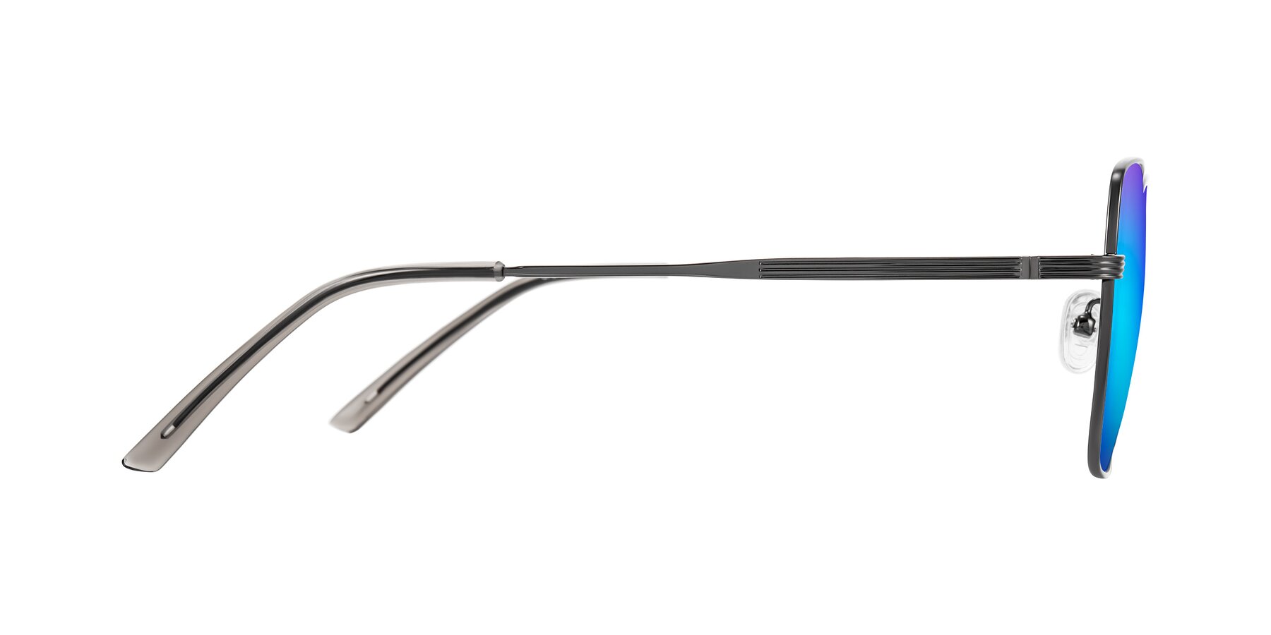 Side of Grafton in Gunmetal with Blue Mirrored Lenses