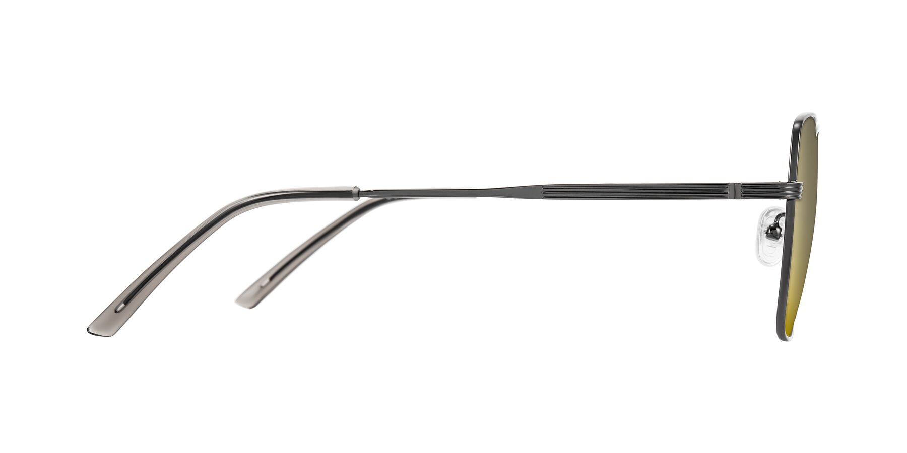 Side of Grafton in Gunmetal with Gold Mirrored Lenses