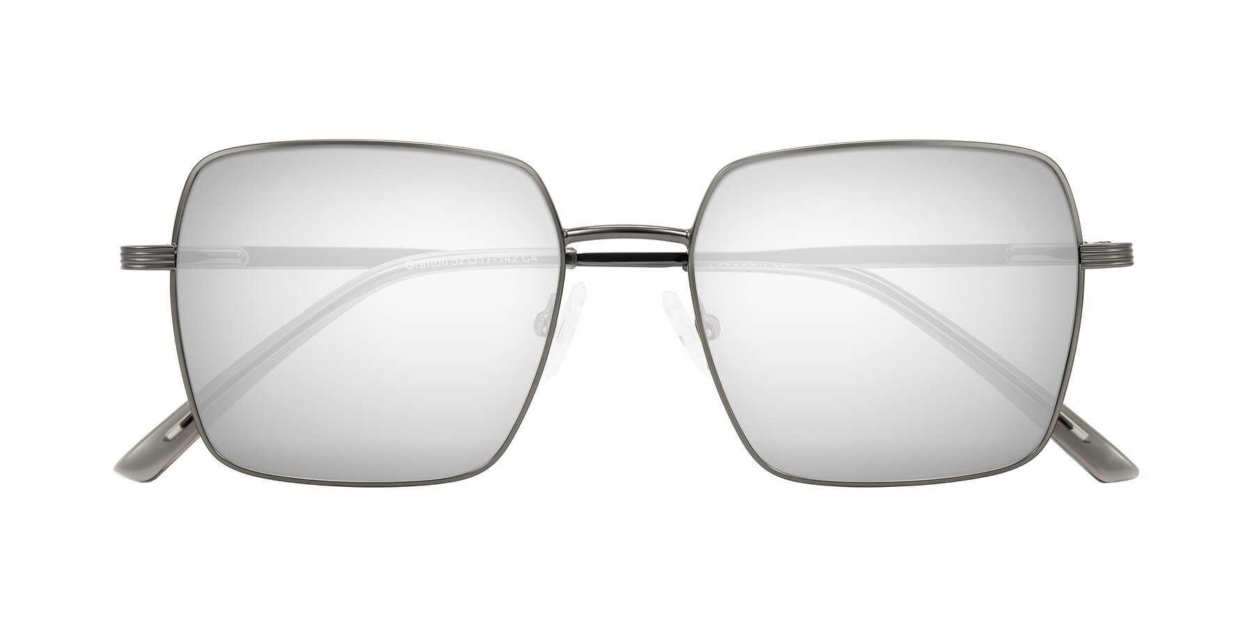 Folded Front of Grafton in Gunmetal with Silver Mirrored Lenses