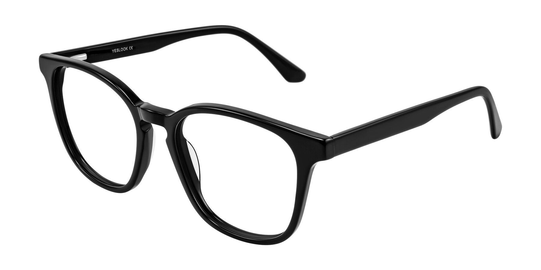 Angle of Finglas in Black with Clear Blue Light Blocking Lenses