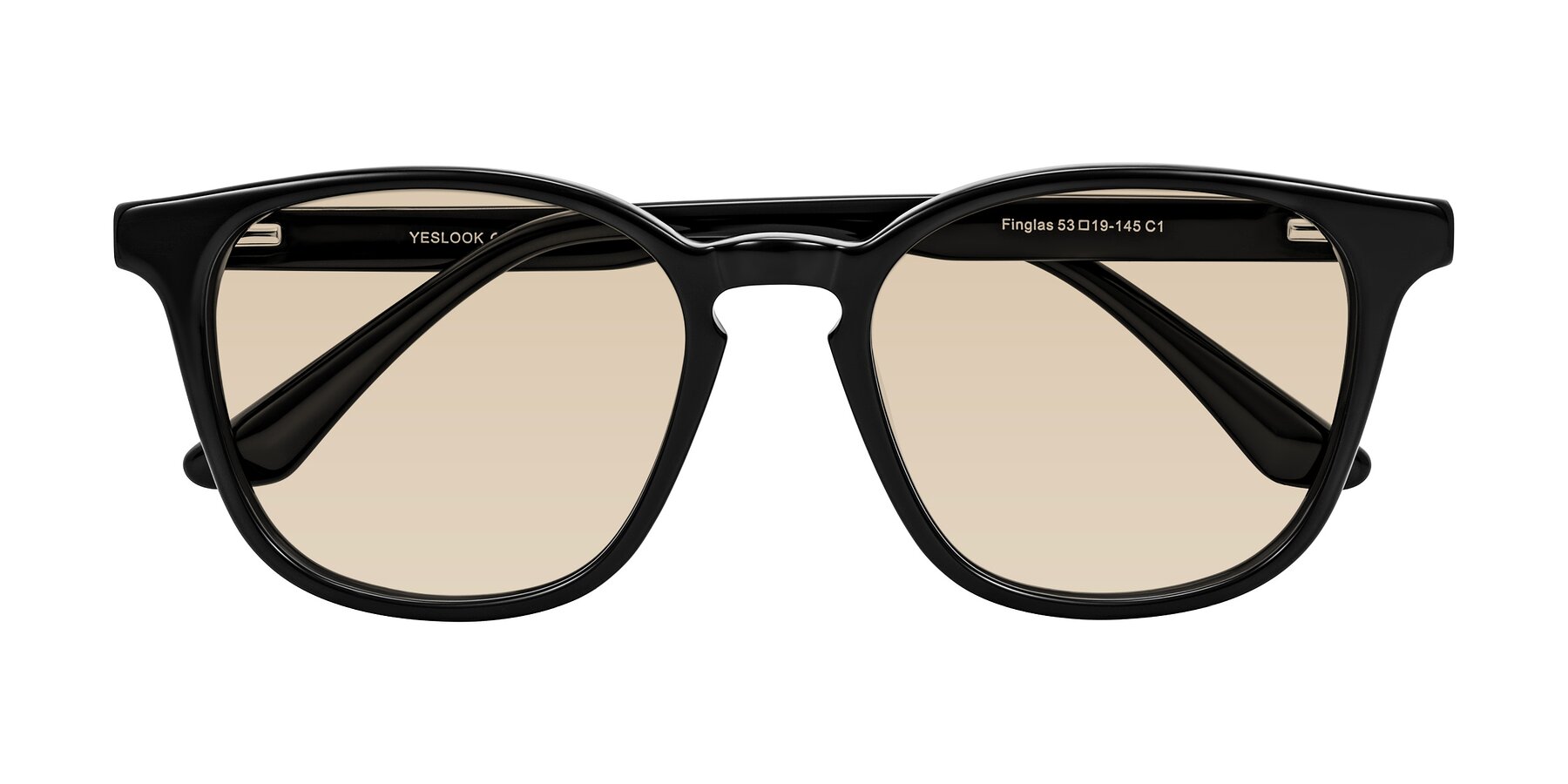 Folded Front of Finglas in Black with Light Brown Tinted Lenses