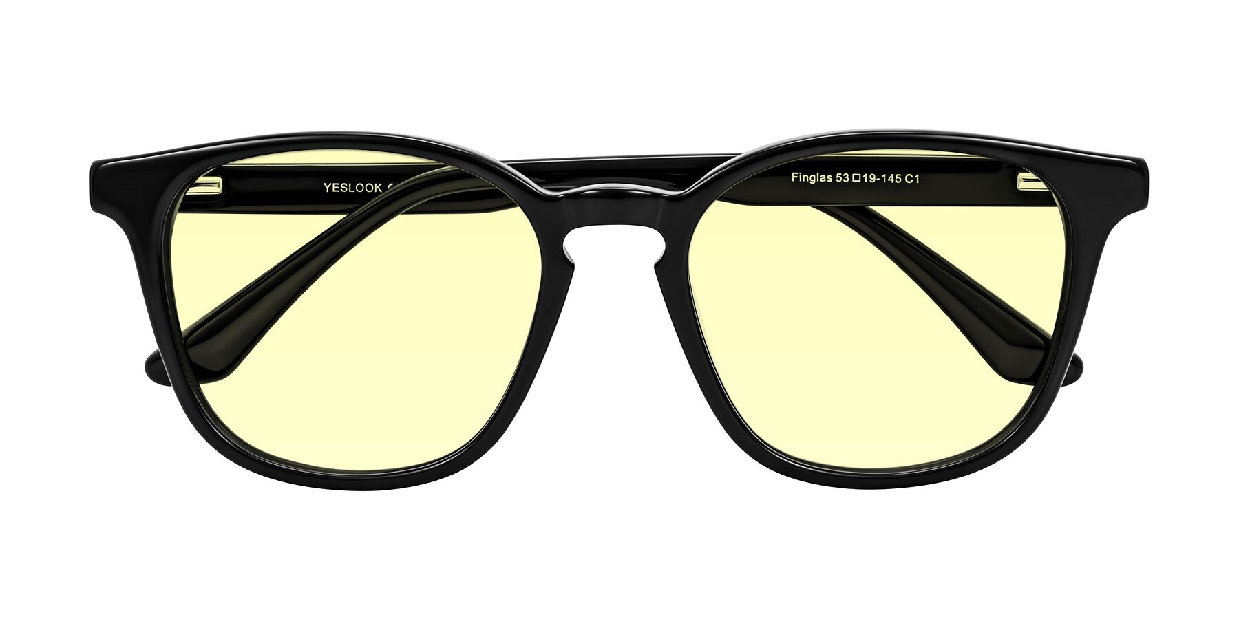 Folded Front of Finglas in Black with Light Yellow Tinted Lenses
