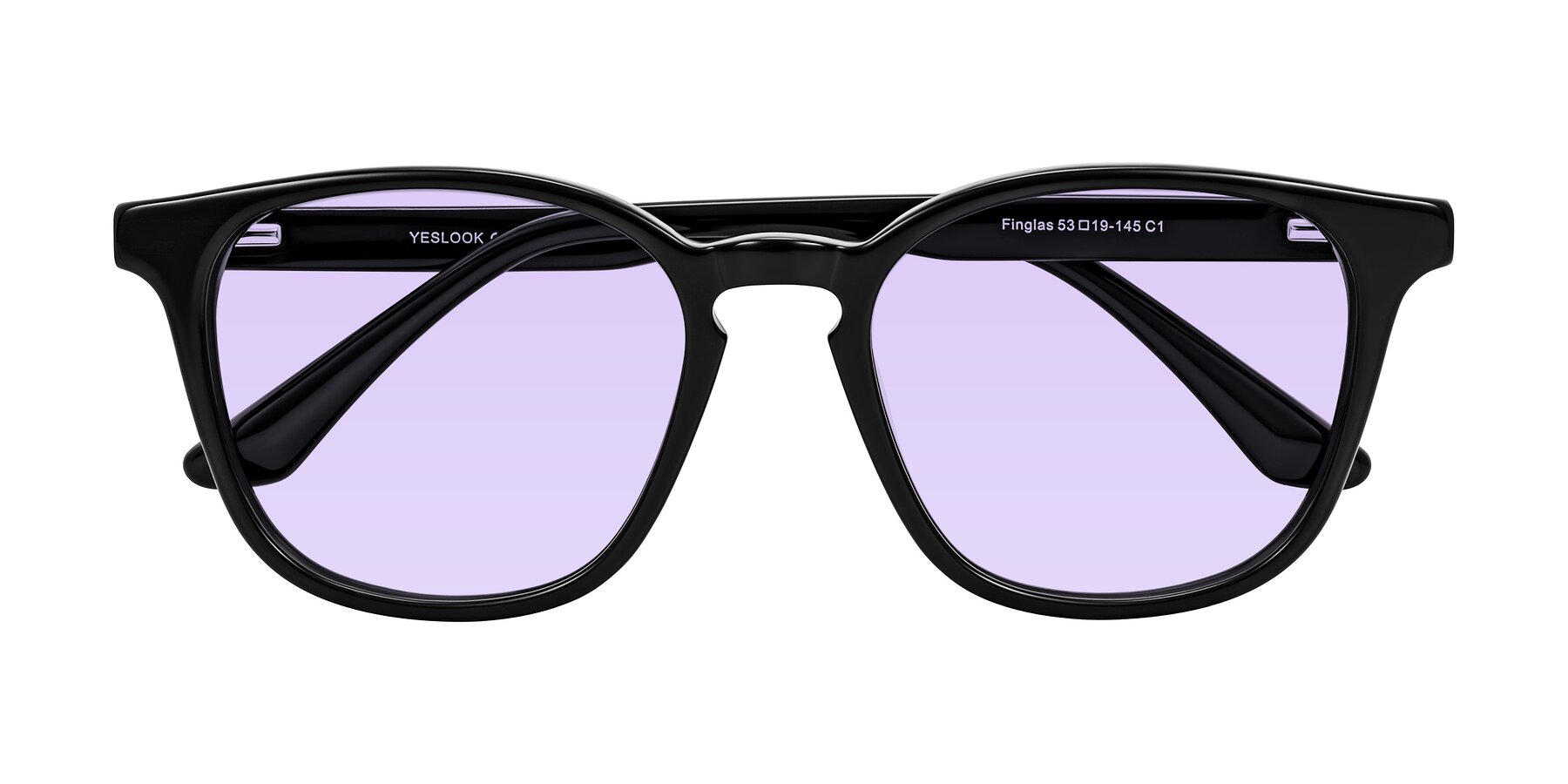 Folded Front of Finglas in Black with Light Purple Tinted Lenses