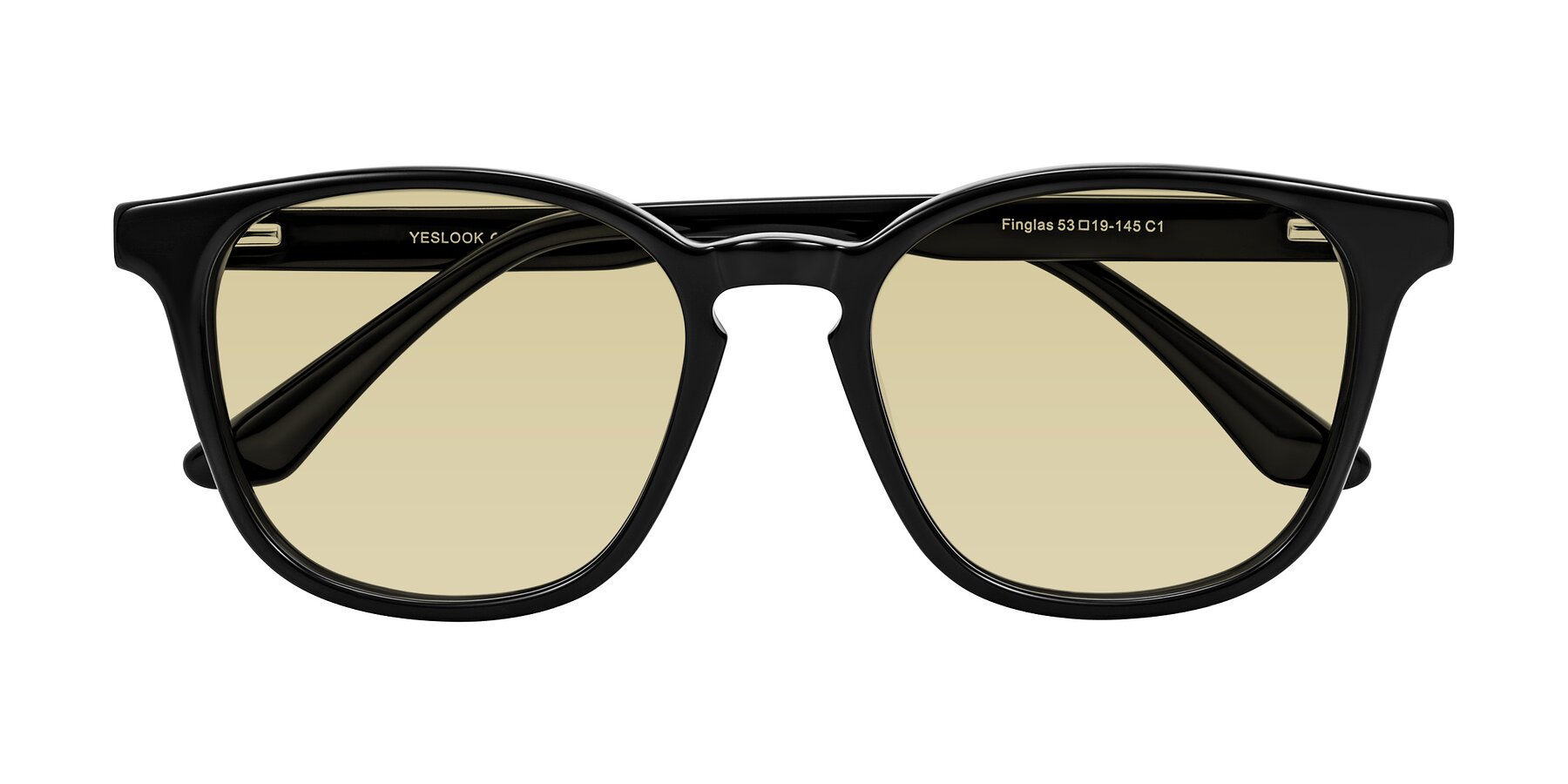 Folded Front of Finglas in Black with Light Champagne Tinted Lenses