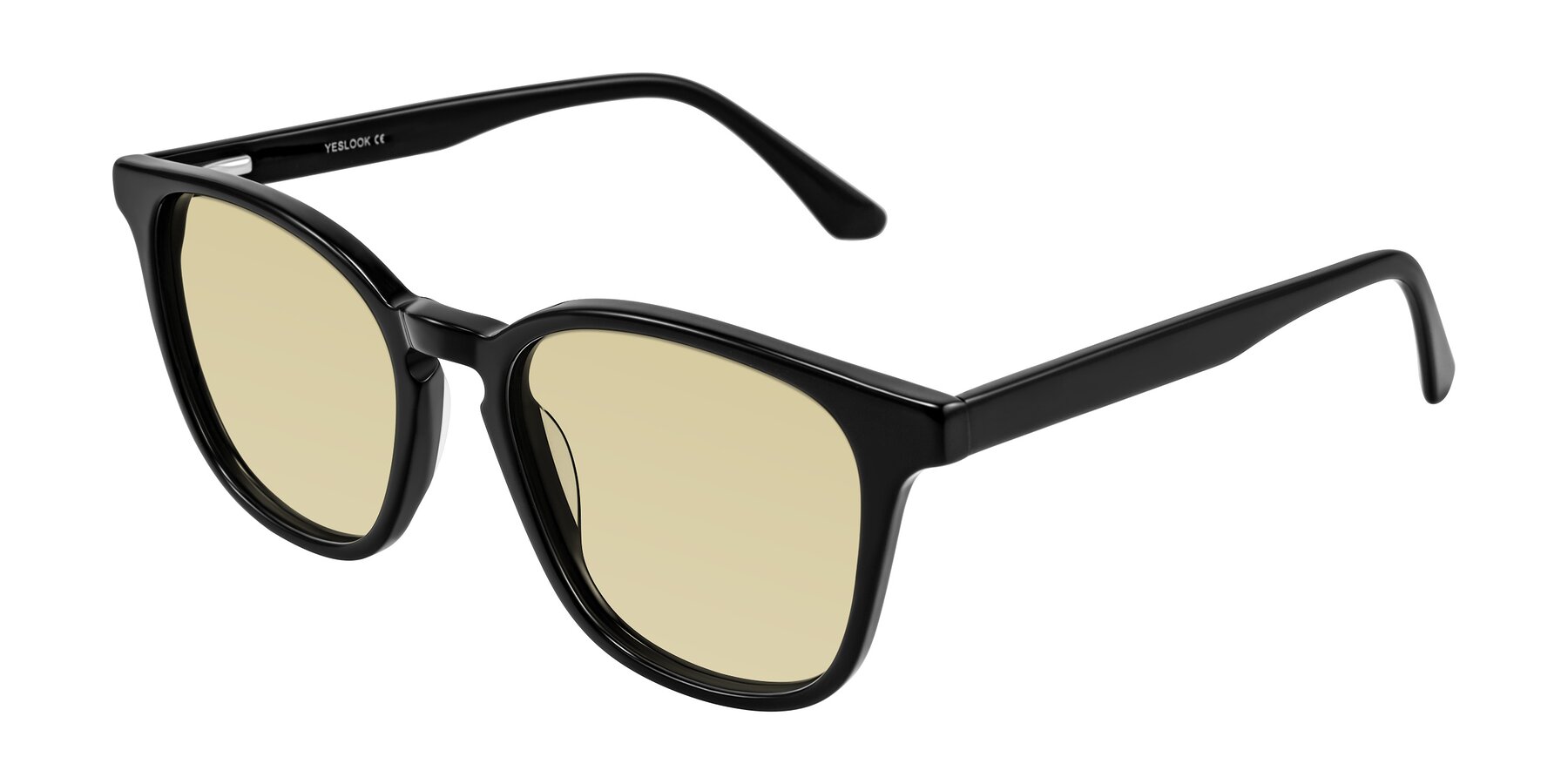 Angle of Finglas in Black with Light Champagne Tinted Lenses