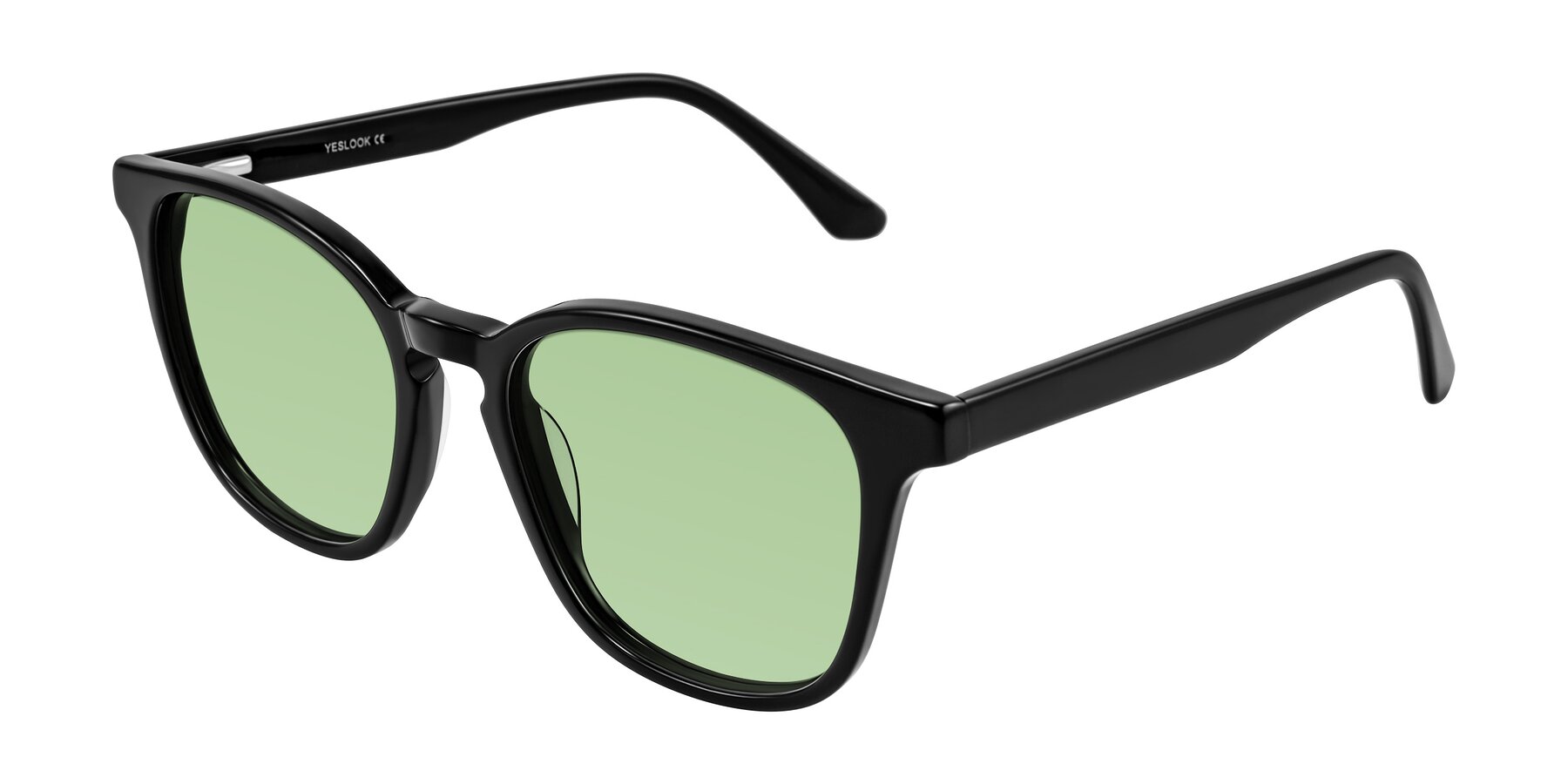 Angle of Finglas in Black with Medium Green Tinted Lenses