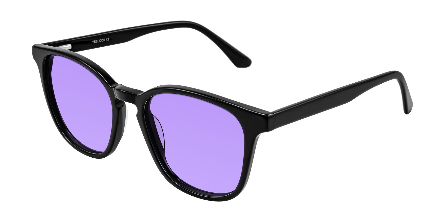Angle of Finglas in Black with Medium Purple Tinted Lenses