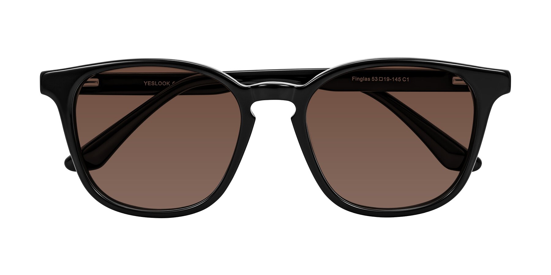 Folded Front of Finglas in Black with Brown Tinted Lenses