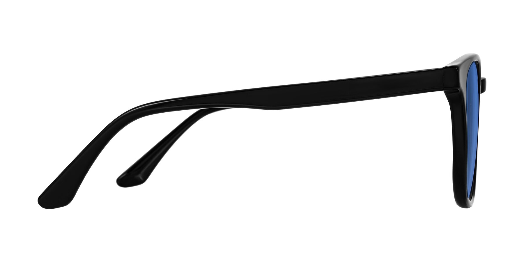Side of Finglas in Black with Blue Tinted Lenses