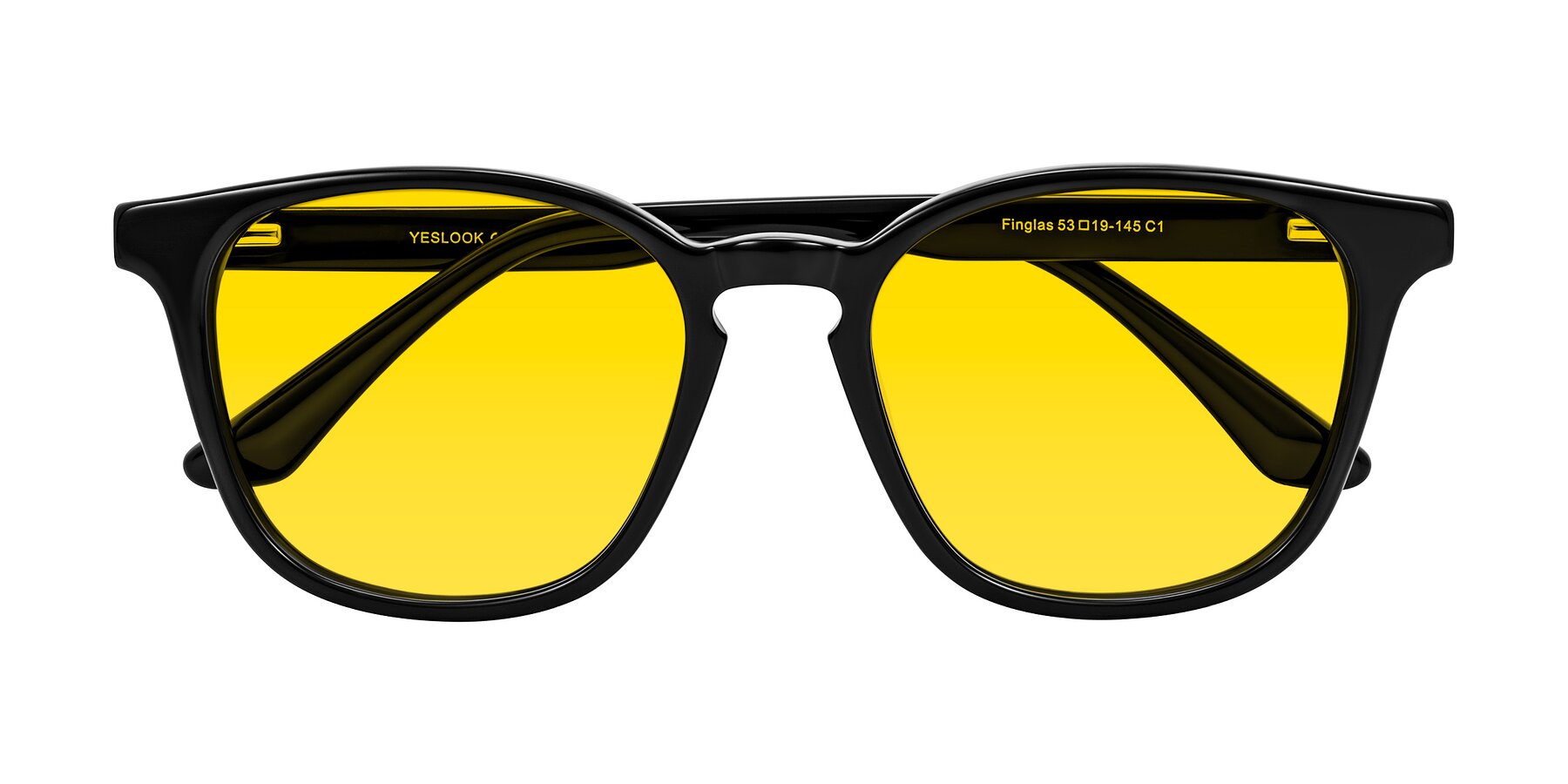 Folded Front of Finglas in Black with Yellow Tinted Lenses