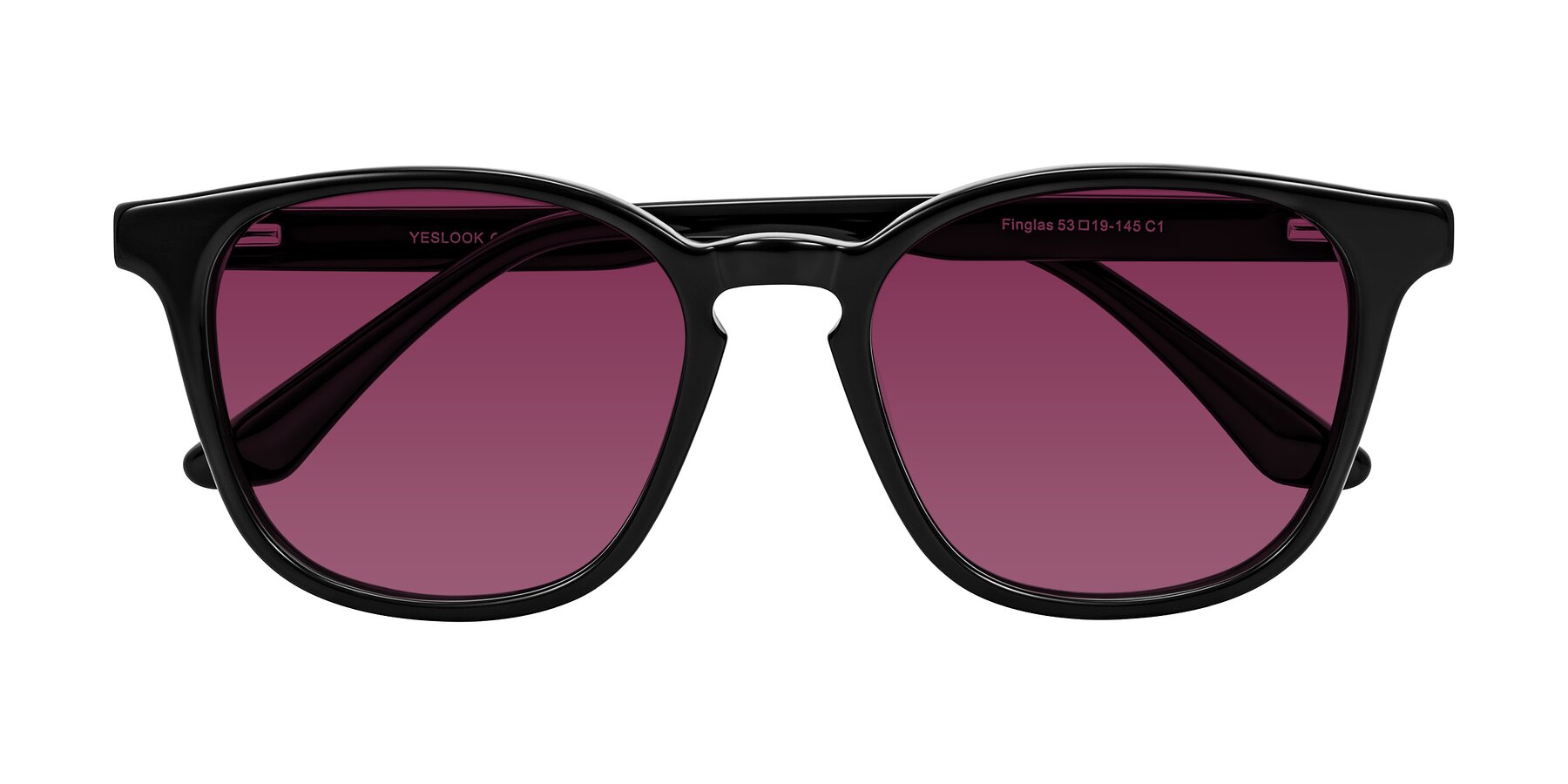 Folded Front of Finglas in Black with Wine Tinted Lenses