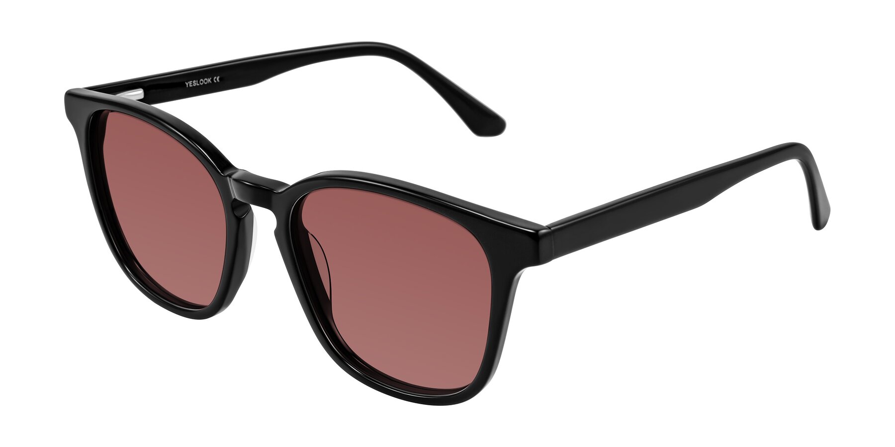 Angle of Finglas in Black with Garnet Tinted Lenses