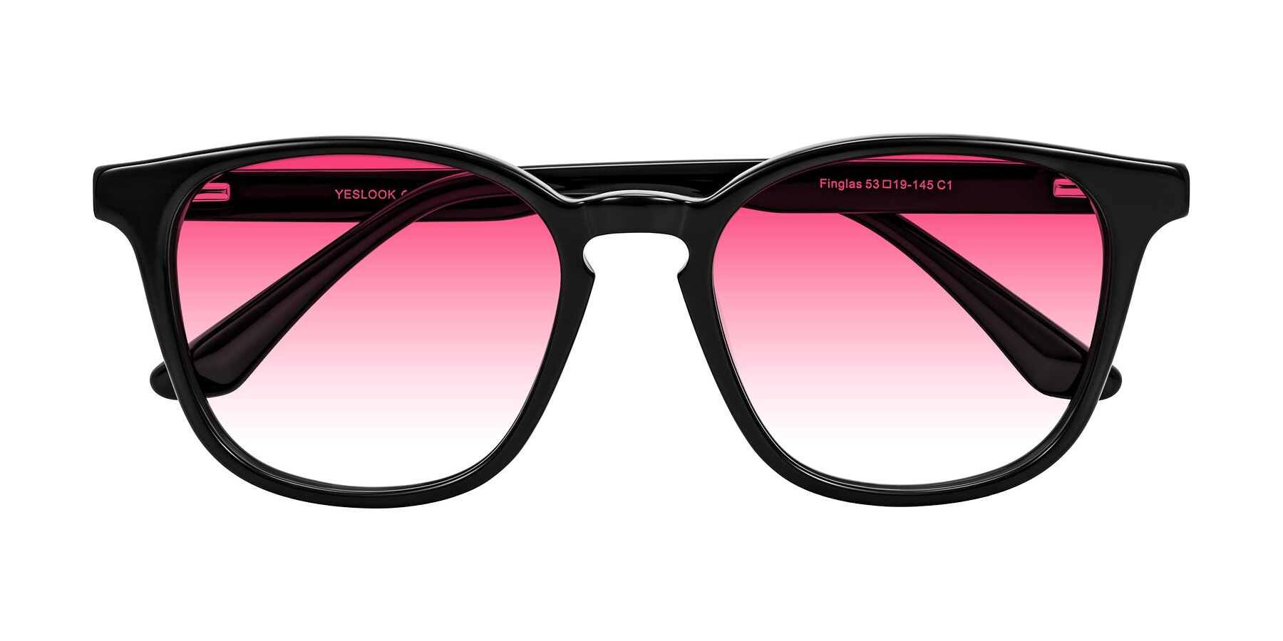 Folded Front of Finglas in Black with Pink Gradient Lenses