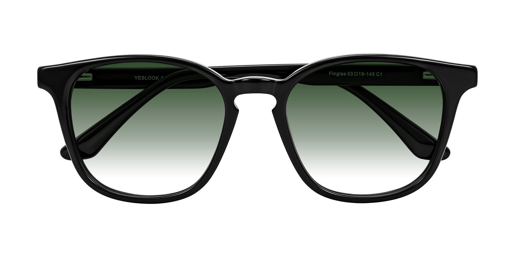 Folded Front of Finglas in Black with Green Gradient Lenses