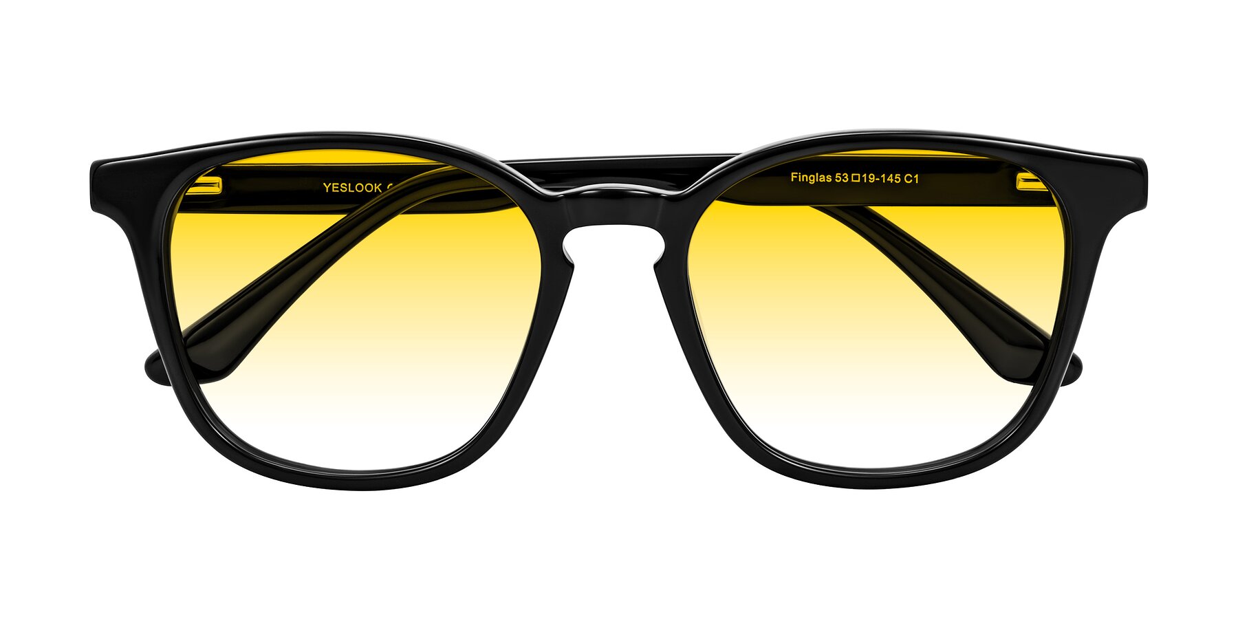 Folded Front of Finglas in Black with Yellow Gradient Lenses