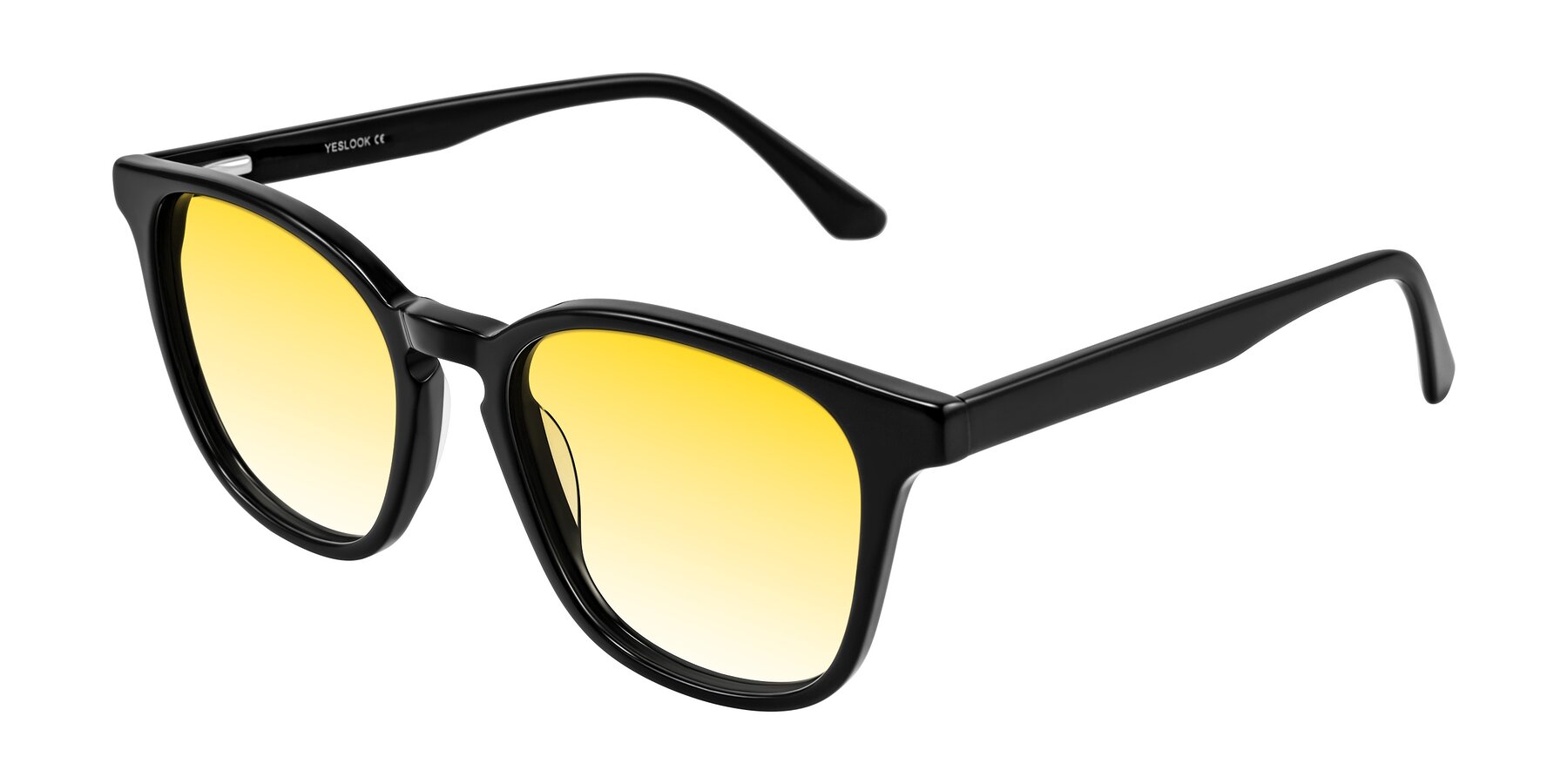 Angle of Finglas in Black with Yellow Gradient Lenses