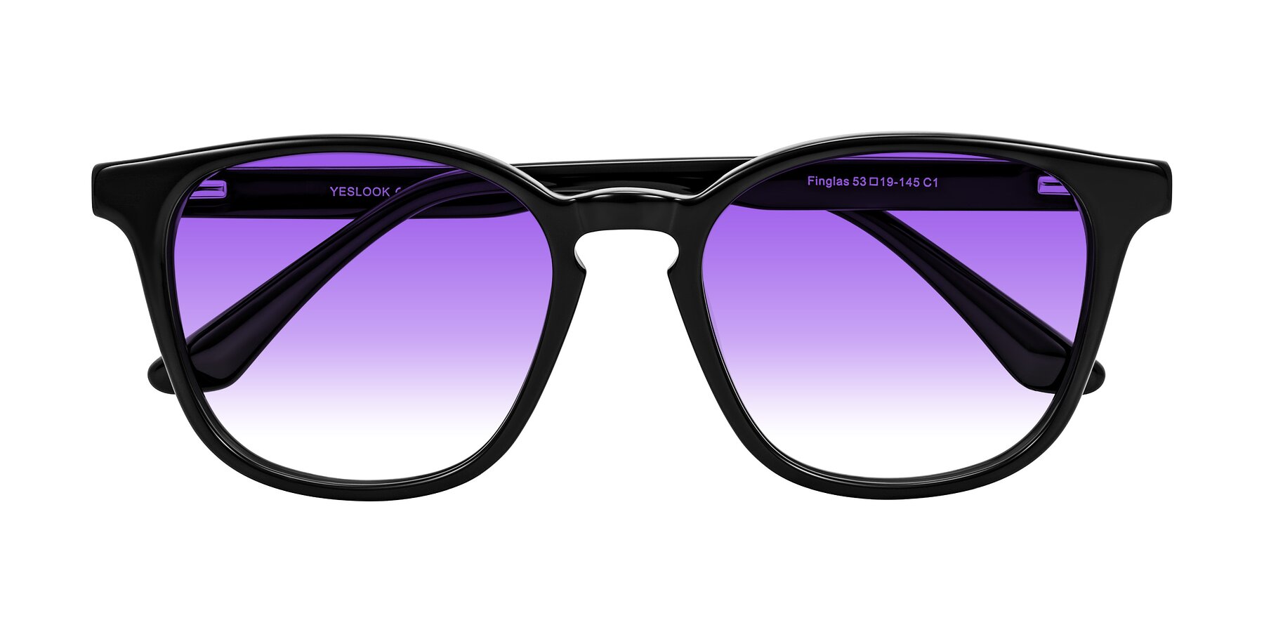 Folded Front of Finglas in Black with Purple Gradient Lenses