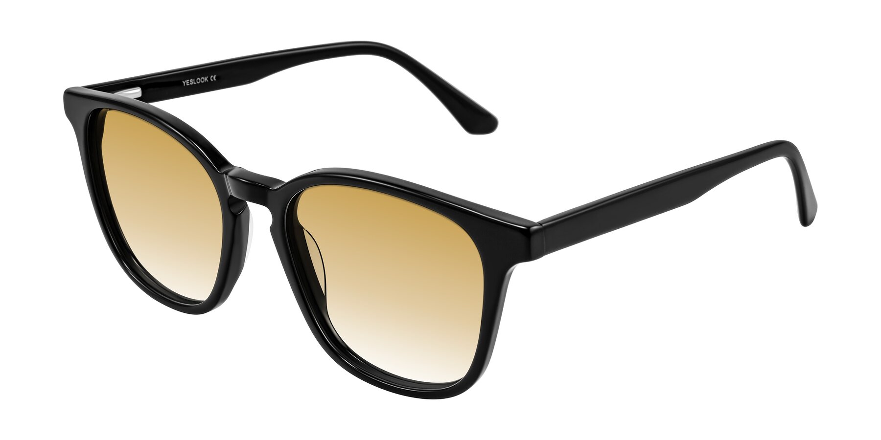 Angle of Finglas in Black with Champagne Gradient Lenses