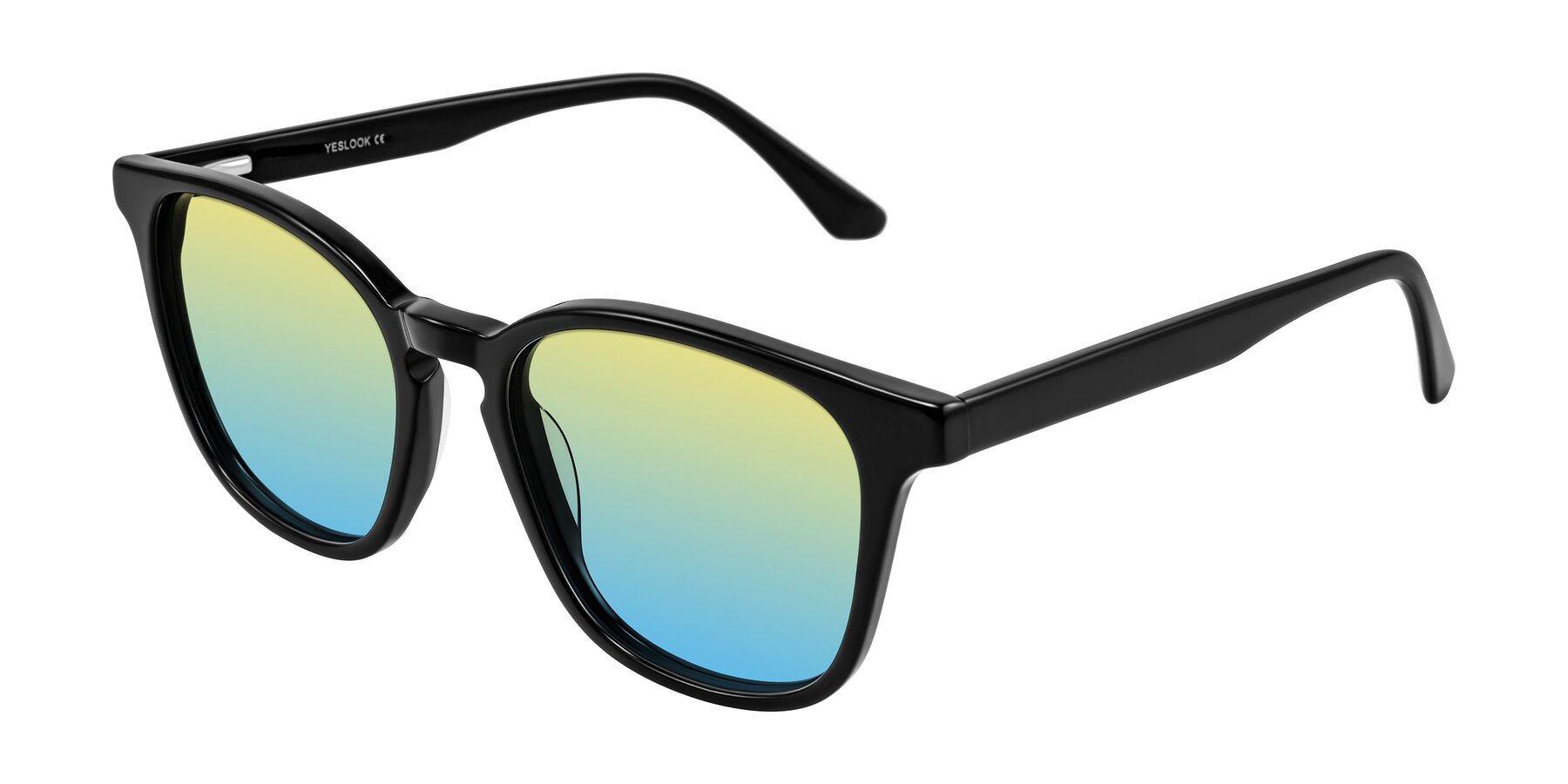 Angle of Finglas in Black with Yellow / Blue Gradient Lenses