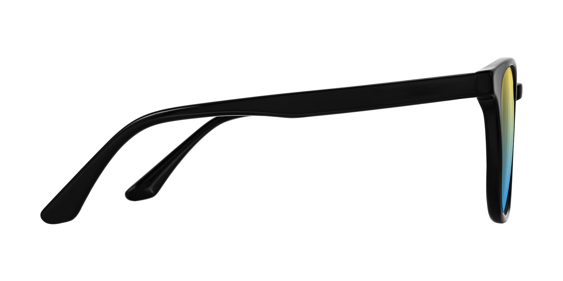 Side of Finglas in Black with Yellow / Blue Gradient Lenses