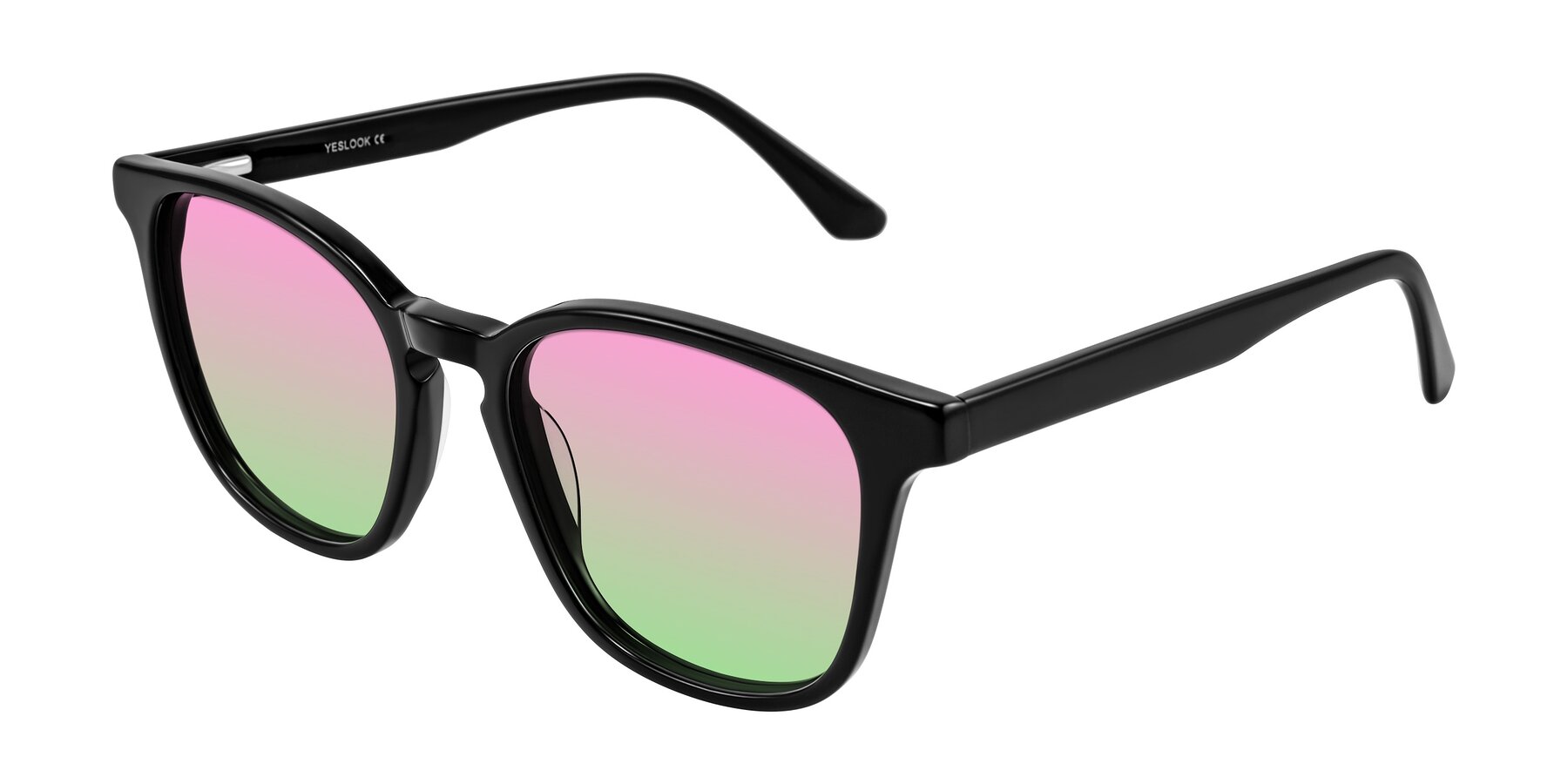 Angle of Finglas in Black with Pink / Green Gradient Lenses