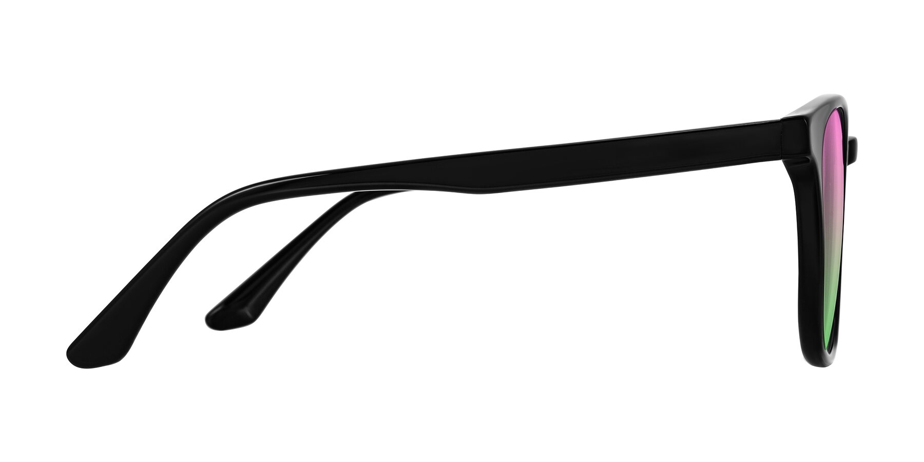 Side of Finglas in Black with Pink / Green Gradient Lenses