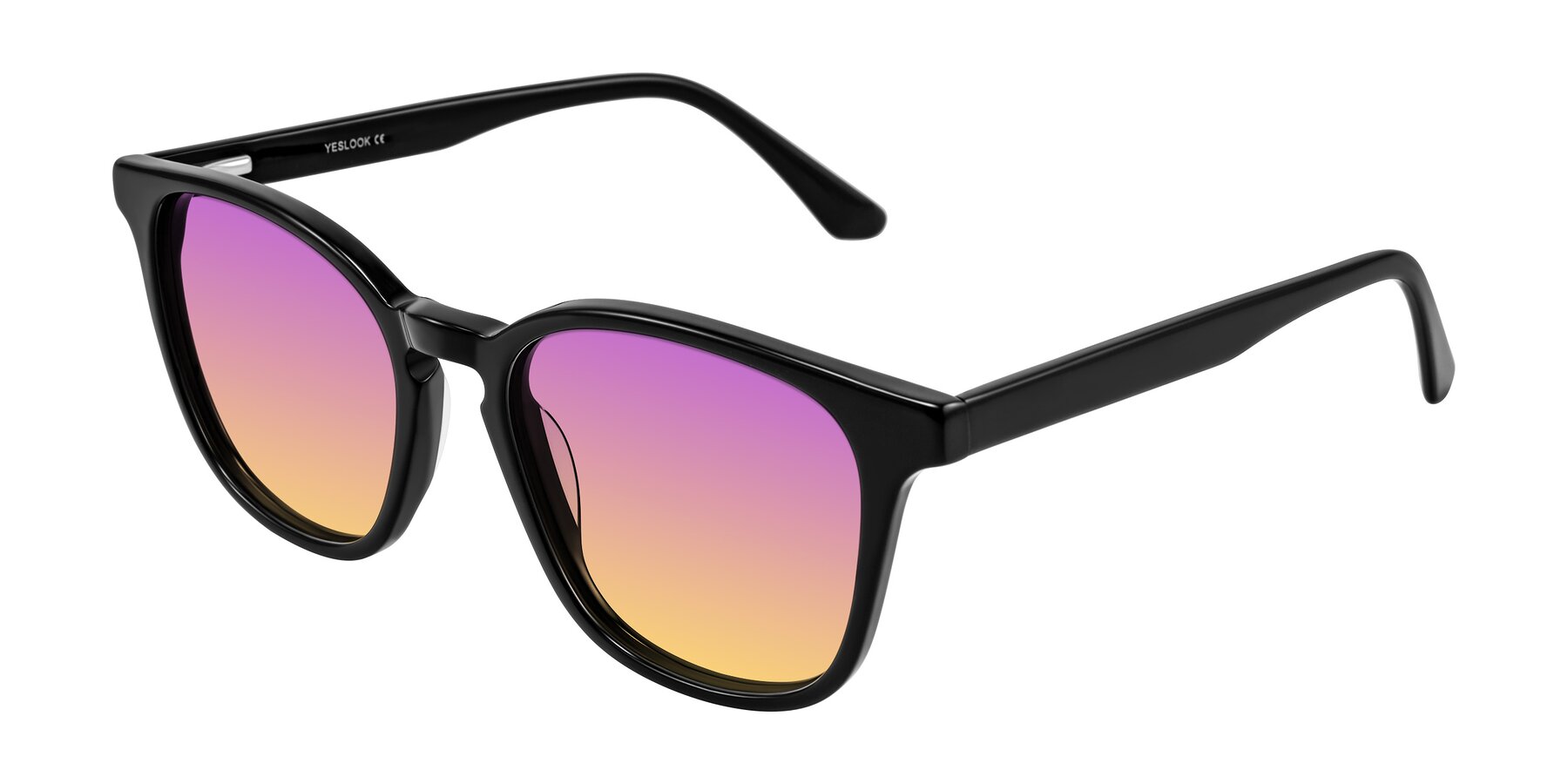 Angle of Finglas in Black with Purple / Yellow Gradient Lenses