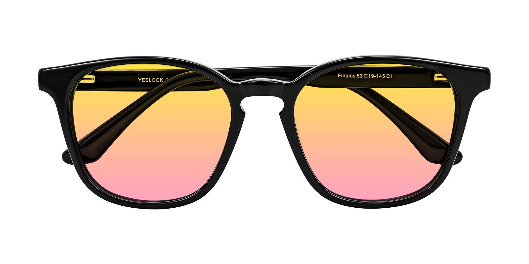 Folded Front of Finglas in Black with Yellow / Pink Gradient Lenses