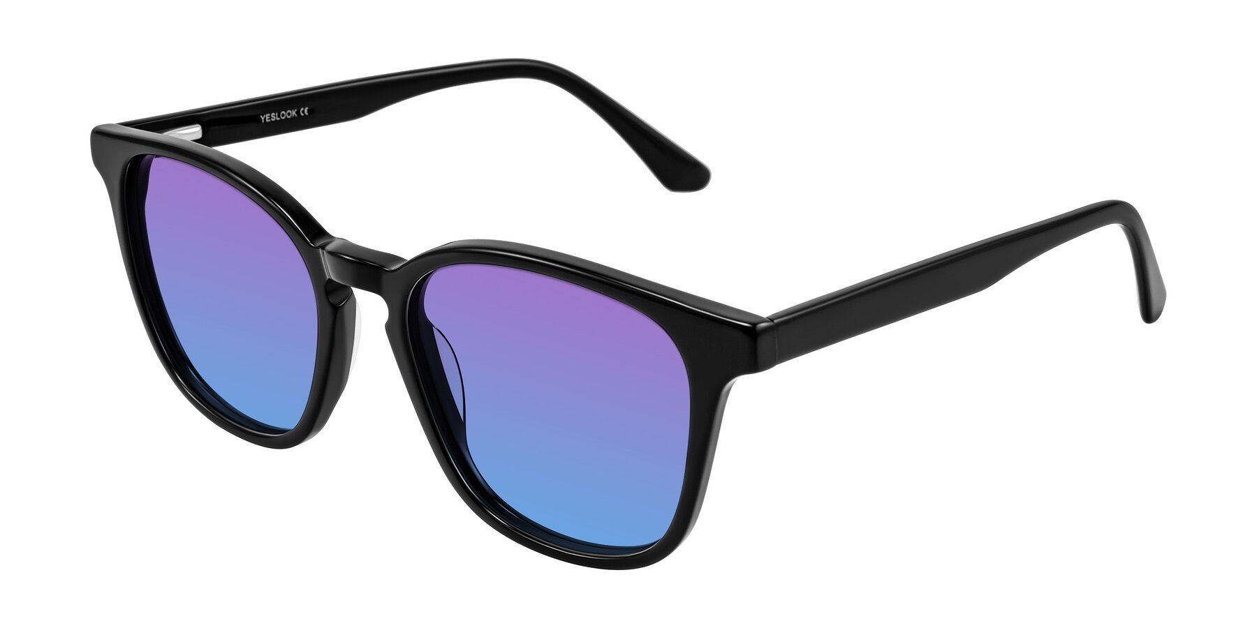 Angle of Finglas in Black with Purple / Blue Gradient Lenses