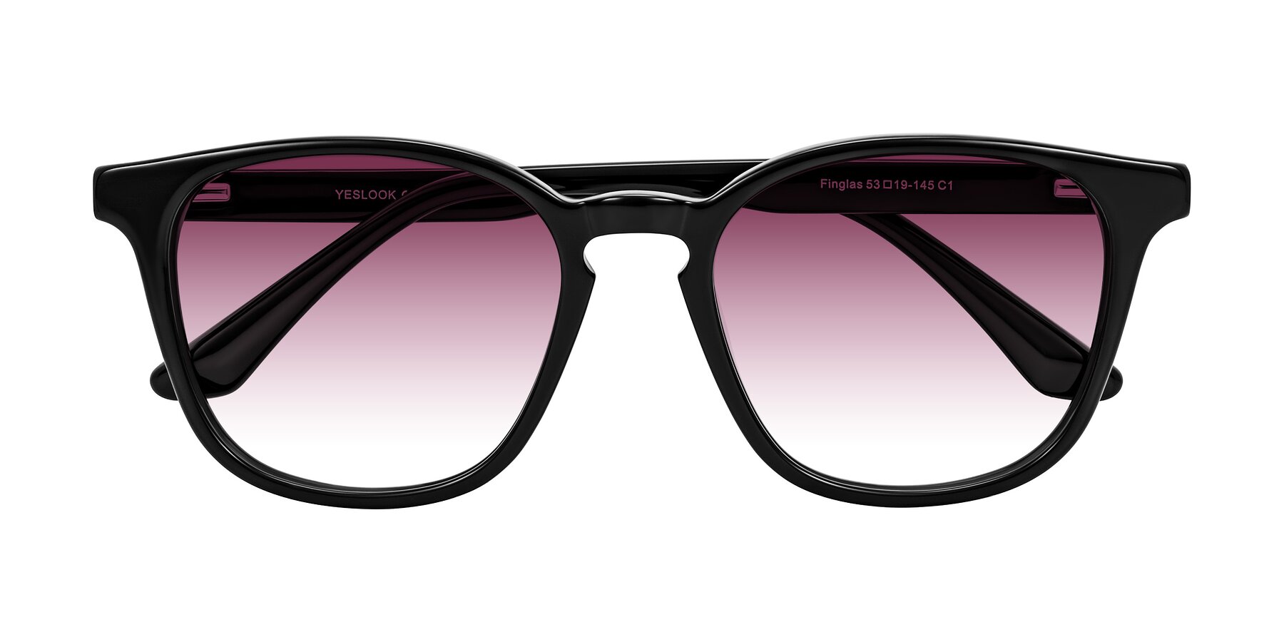 Folded Front of Finglas in Black with Wine Gradient Lenses