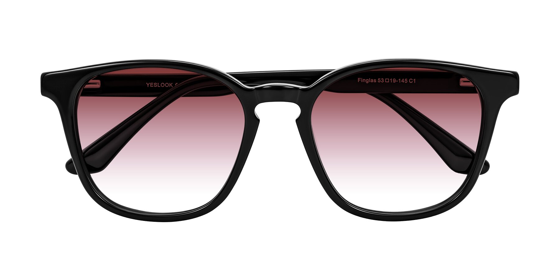 Folded Front of Finglas in Black with Garnet Gradient Lenses