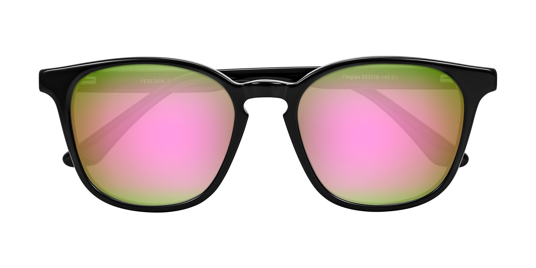 Folded Front of Finglas in Black with Pink Mirrored Lenses