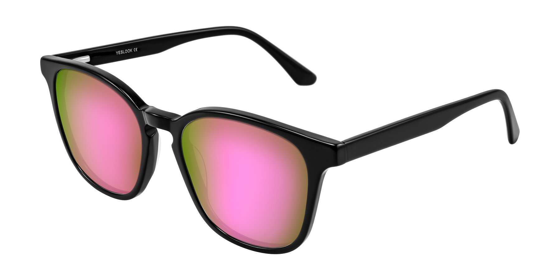 Angle of Finglas in Black with Pink Mirrored Lenses
