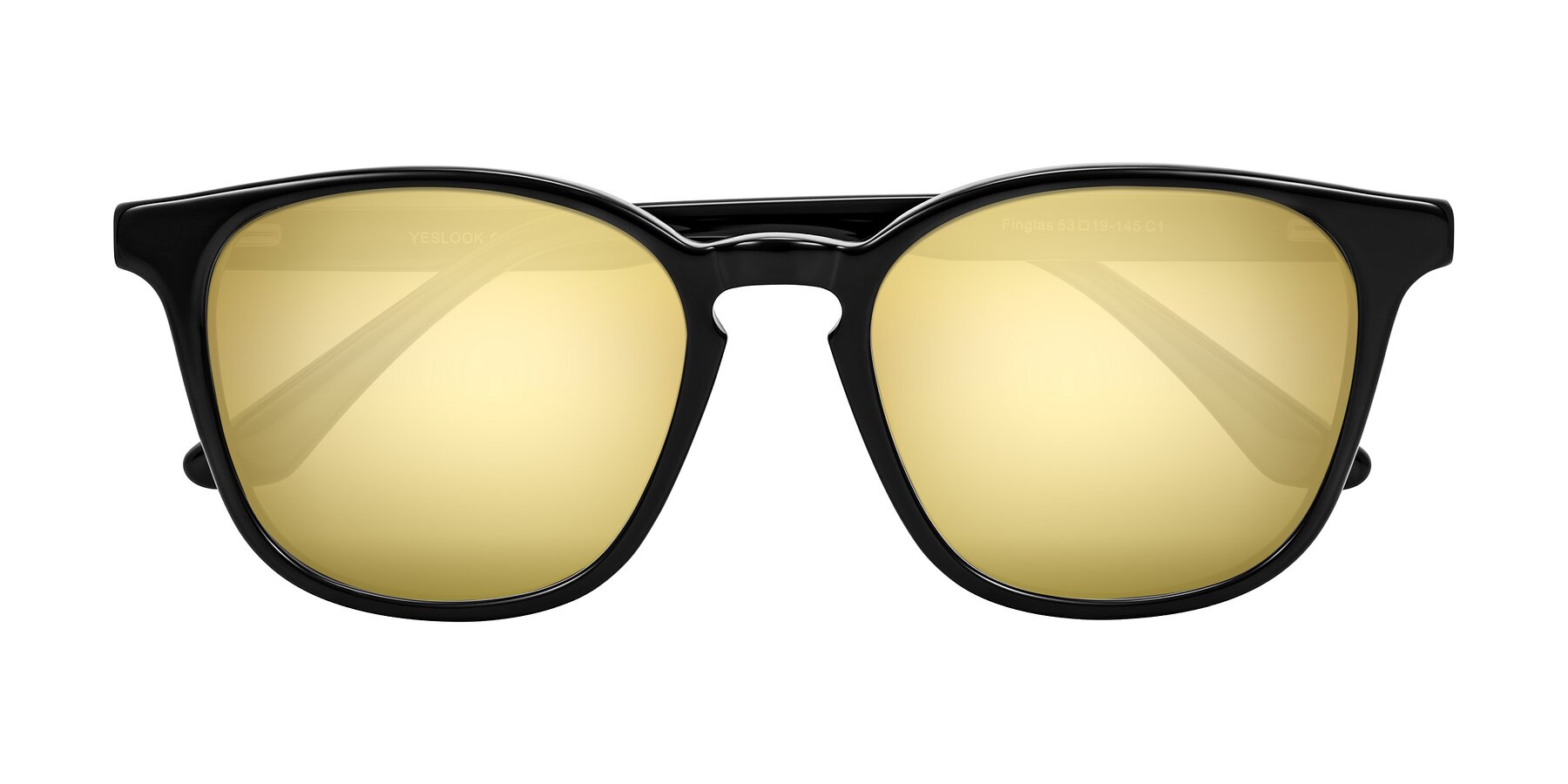 Folded Front of Finglas in Black with Gold Mirrored Lenses