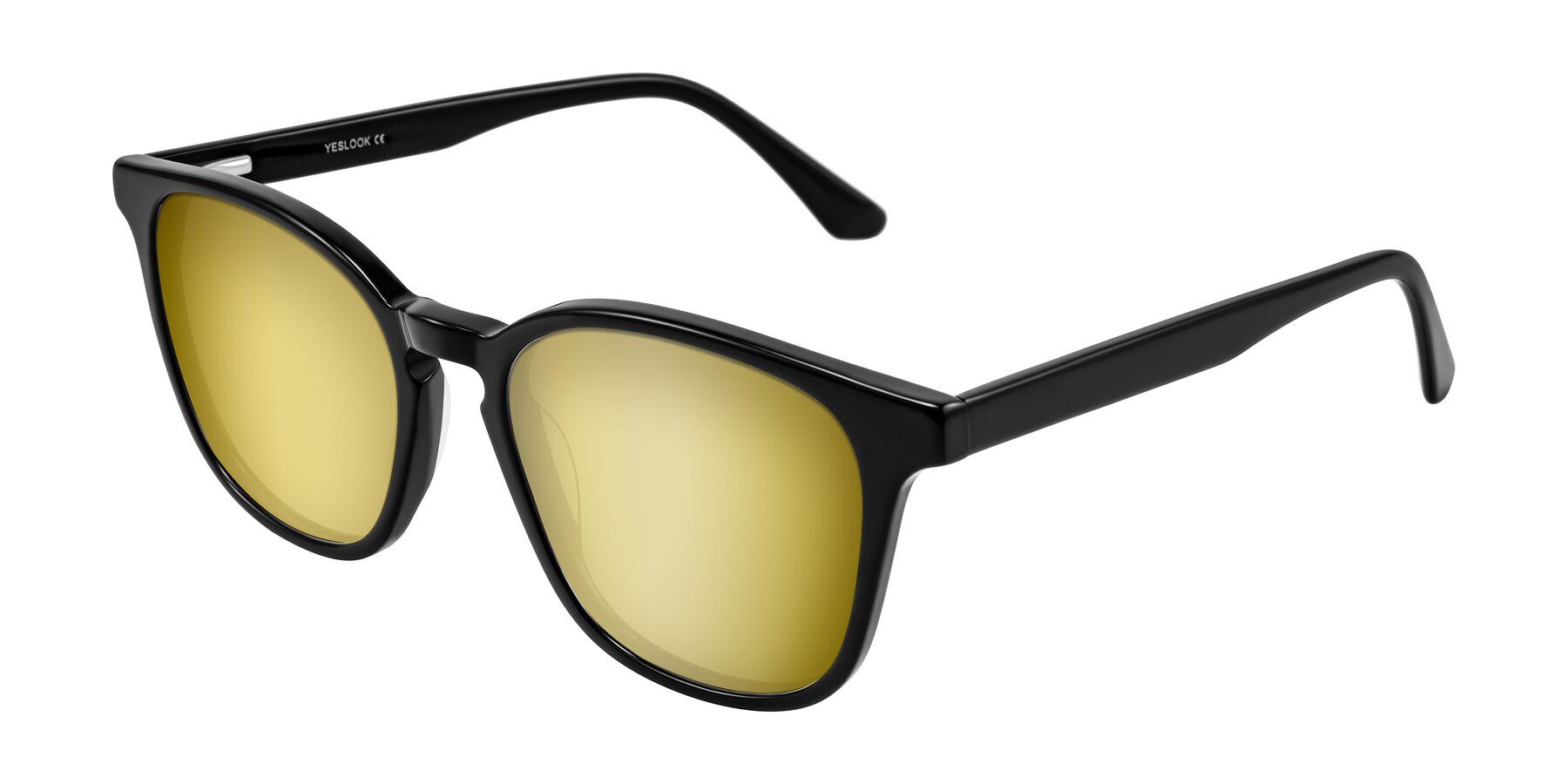 Angle of Finglas in Black with Gold Mirrored Lenses