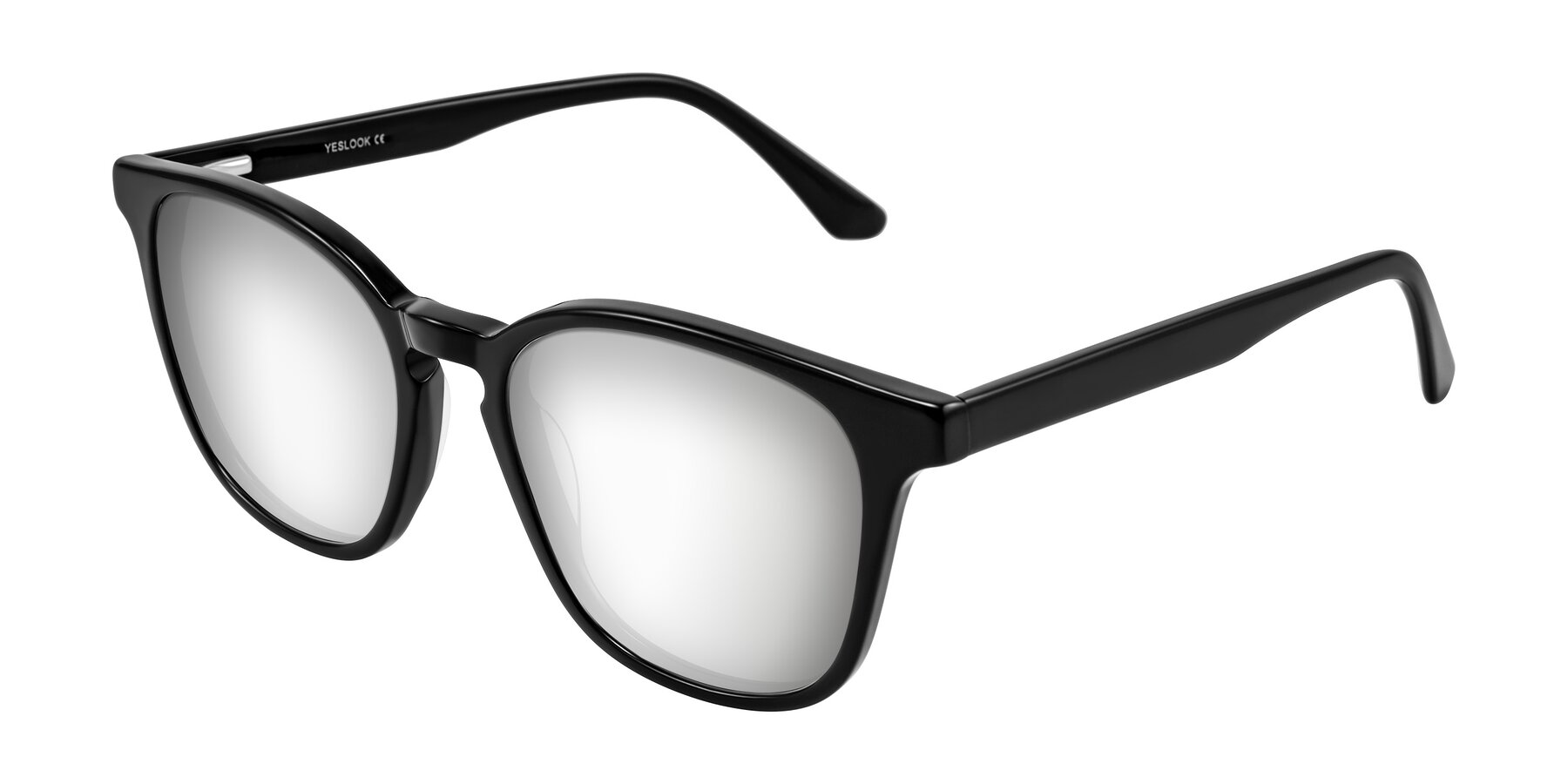 Angle of Finglas in Black with Silver Mirrored Lenses