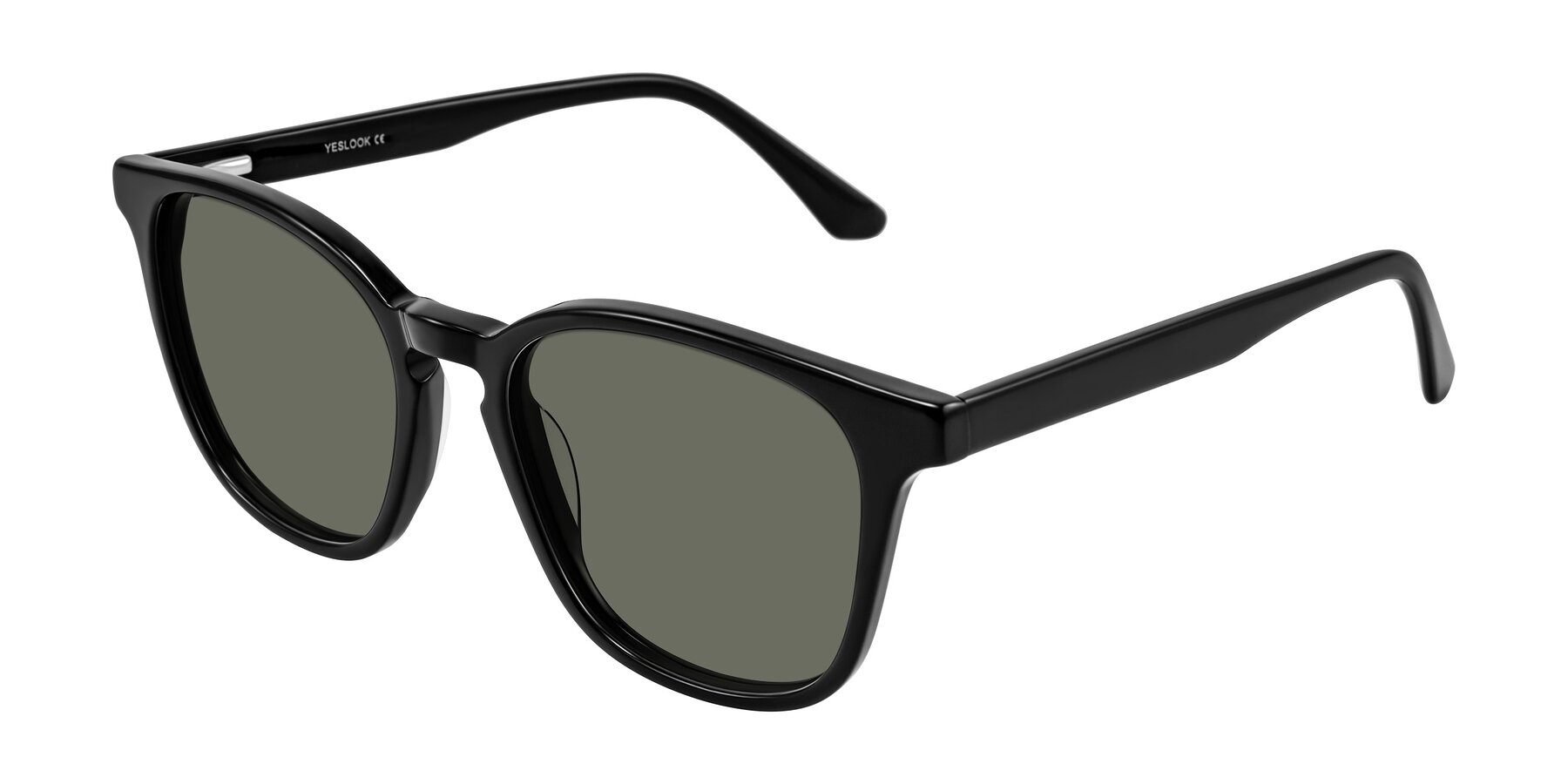 Angle of Finglas in Black with Gray Polarized Lenses