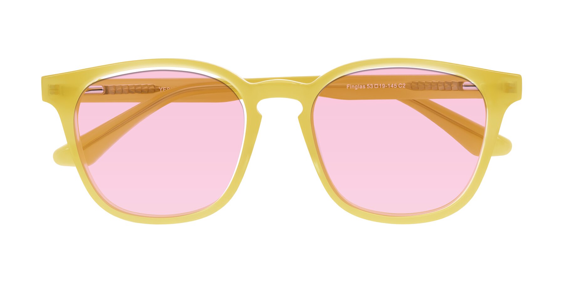 Folded Front of Finglas in Honey with Light Pink Tinted Lenses