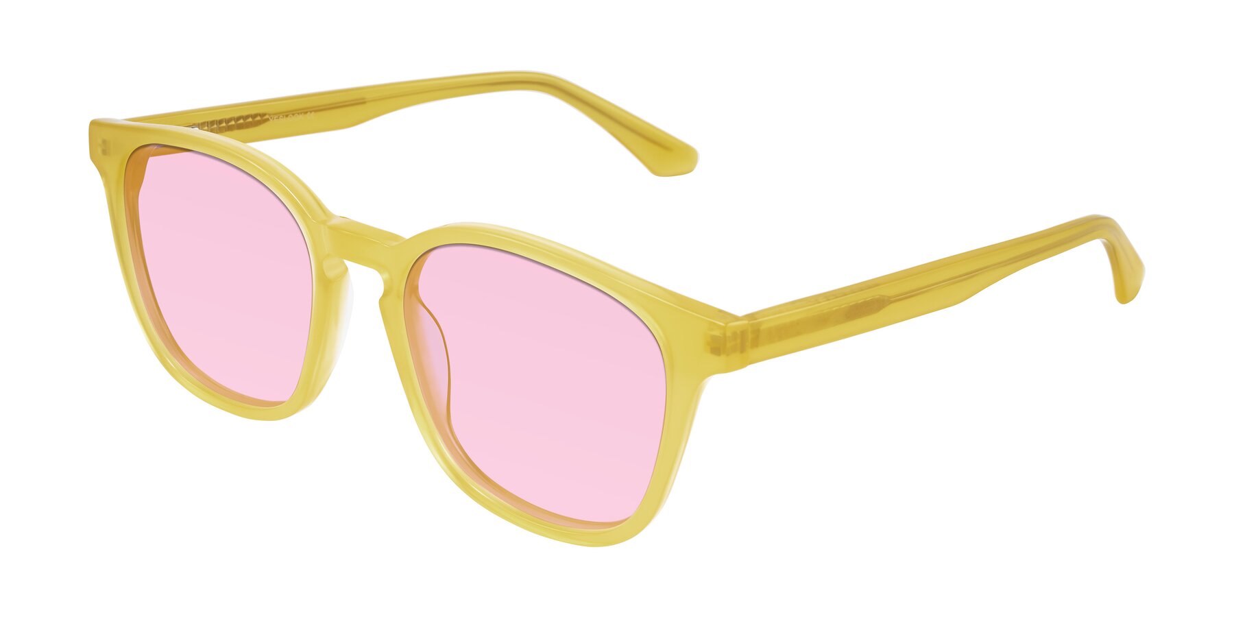 Angle of Finglas in Honey with Light Pink Tinted Lenses